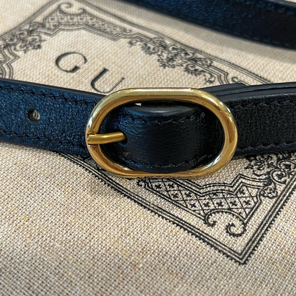 Gucci | Dhalia Double G Small Crossbody Leather Bag | Black - Picture 9 of 16